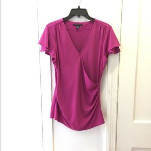 3/$15 Magenta wrap blouse Banana Republic - Large